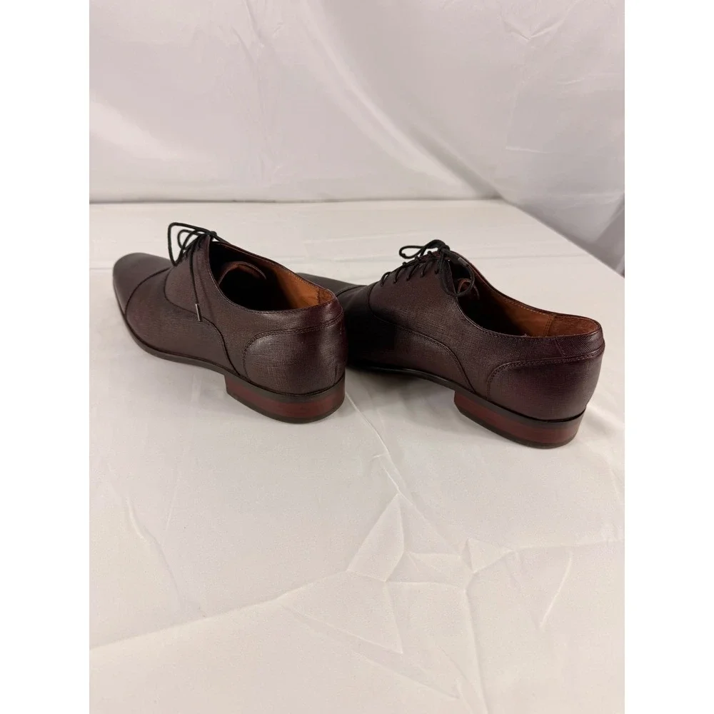 Florsheim Cap Toe Oxford Shoes 11D Burgundy Textured Leather 15175-501